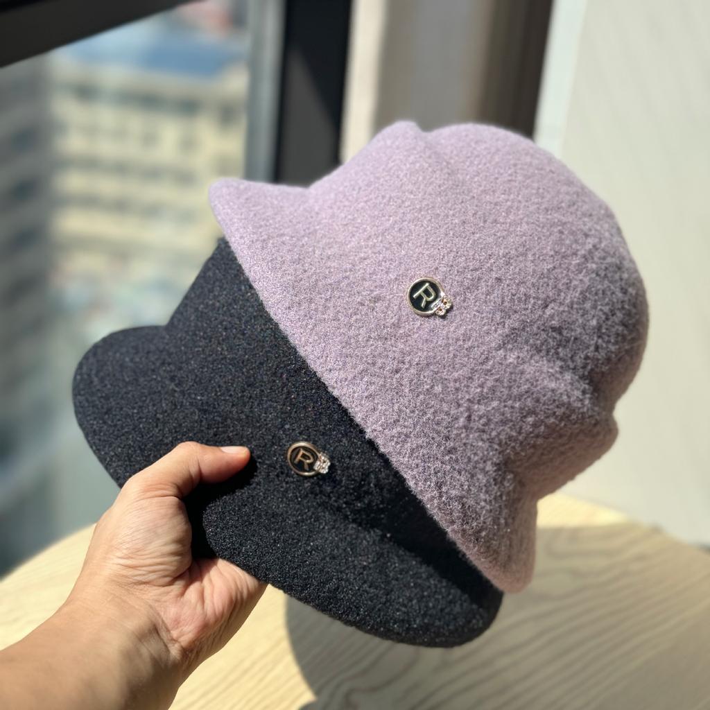Hepburn Style Woolen Top Hat for Women in Autumn and Winter Elegant and Warm Fisherman Hat High End New Fashion Basin Hat