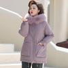 JIANHU Women's 90% White Duck Down Mid-Length Winter Coat with Large Fur Collar