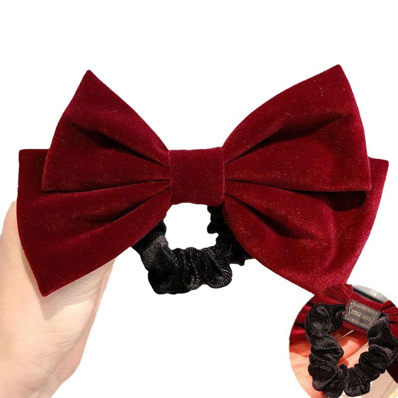 Velvet Big Bow Hair Tie: New Chinese Style Women's Hair Accessory
