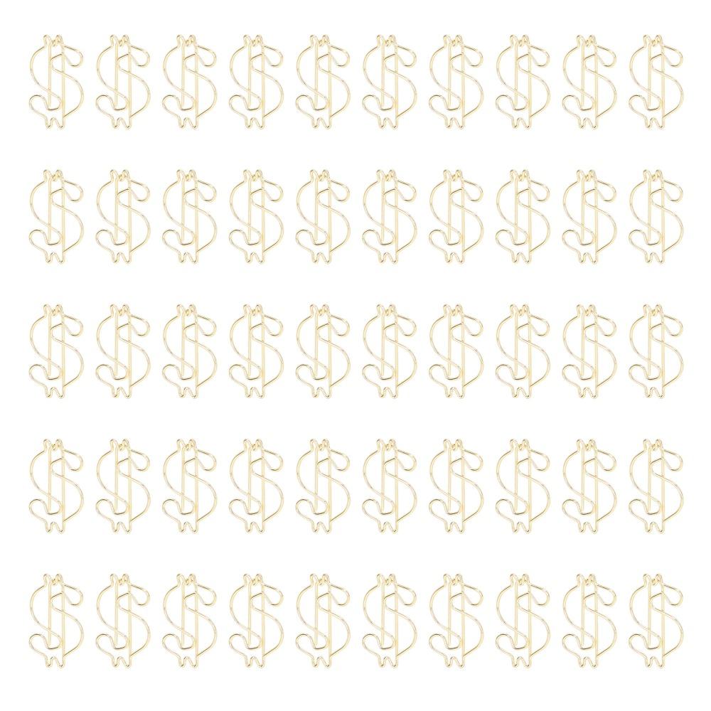 50Pcs Dollar Shape Gold Paper Clips Gold Small Paper Clips Cute Paper Clips Document Organization