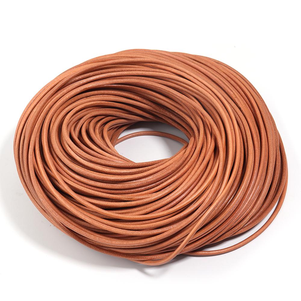 2-5 Yards 1/1,5/2/2,5/3/4/5/6 mm Echtes Rindsleder Kordeln Runde Schnur Kordel Zum Schmuckherstellung DIY Lederarmband Halskette