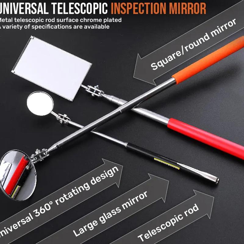 1pcs Detection Tool Extendible Inspection Rotatable Mirror Auto Telescoping Inspection Round Mirror Extending Hand Tools Set
