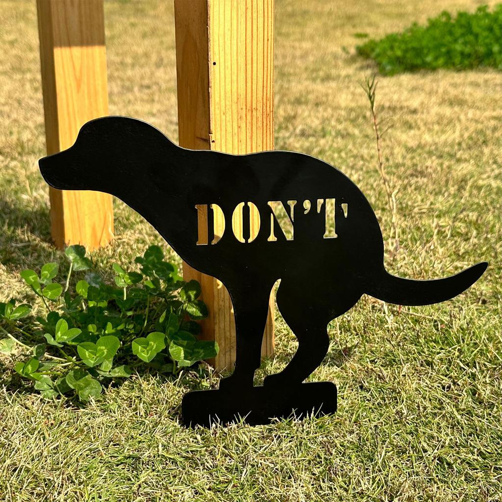 Eisenschild „Don't Pooping“ für den Garten, mit Aufschrift „Don't Dog Allowed Pooping“, Gartenführer, dekorativer Pfahl für Garten, Rasen, Hof