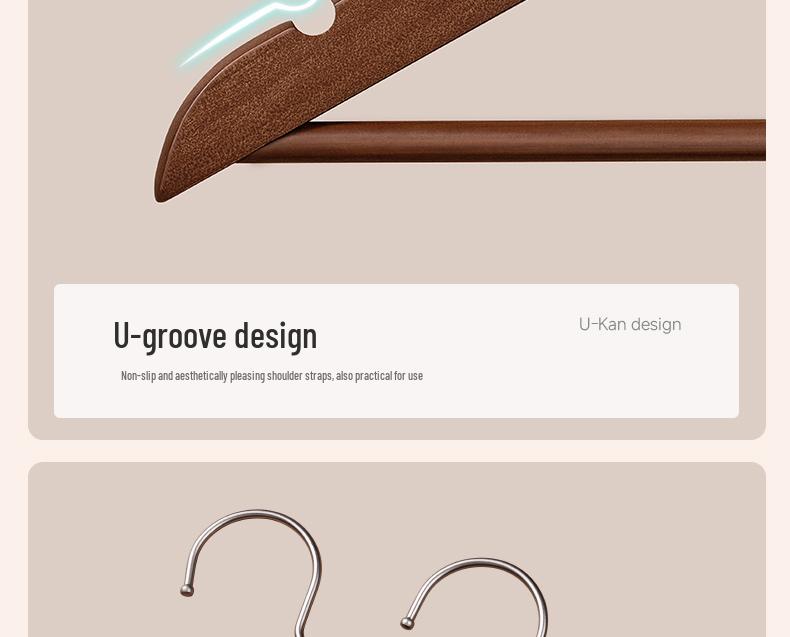 Solid Wood Non-Slip Clothes Hanger for Home, Hotels, and Stores