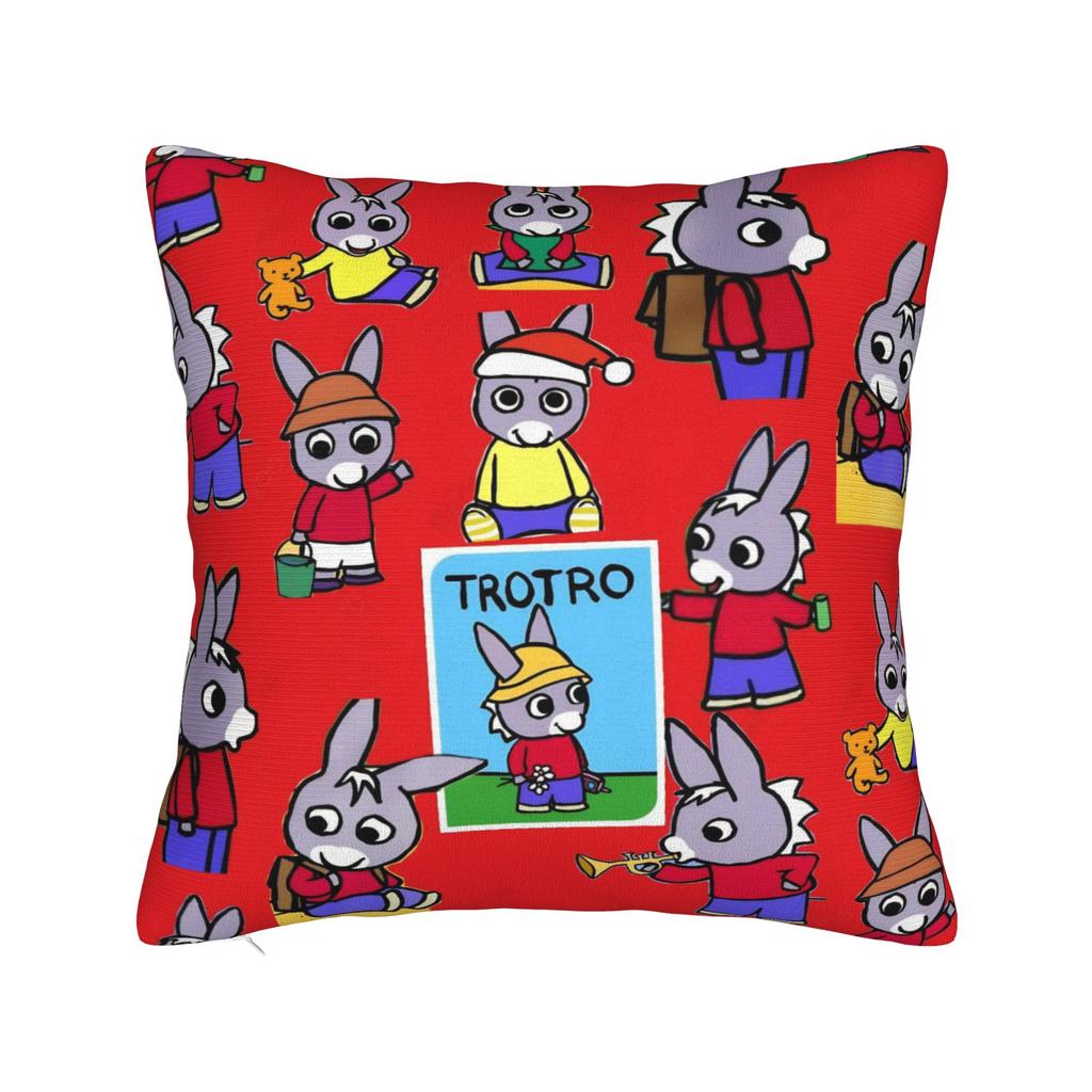 Kawaii Trotro Cartoon Pillowcase Polyester Cushion Cover Decorations Animation Throw Pillow Case Cover Home Zippered 40X40cm