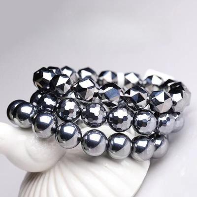 Terahertz Round Bead Bracelet, Faceted Bracelet, Loose Beads Work In Progress Multi-Circle Accessories Stacked