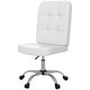 Armless Office Chair Swivel Desk Chair With Adjustable Height Synthetic Leather 45x59x90 100 Cm White