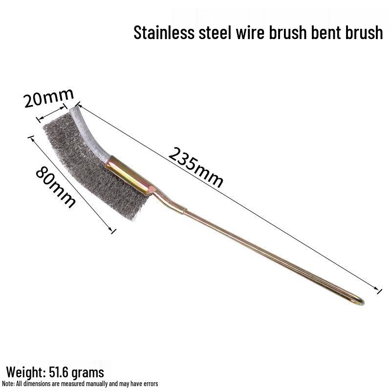 Industrial Stainless Steel & Copper Wire Brush with Handle for Grill Polishing and Rust Removal