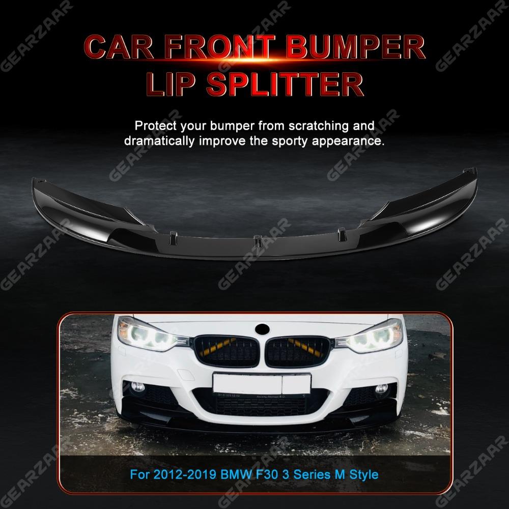 FOR BMW F30 F31 3 SERIES M STYLE FRONT LIP SPOILER SPLITTER GLOSS BLACK 12-2018 wsgk87