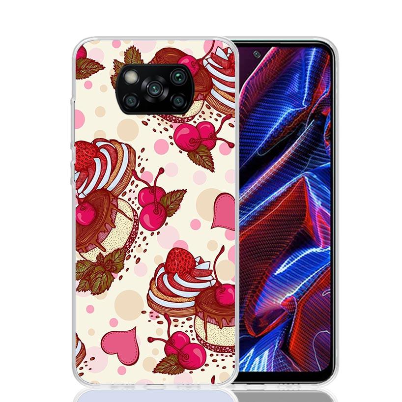 Macaron Ice Cream Cake Doughnut Case Phone Cover for Xiaomi Redmi Note 10 9 9S 8 8T 7 5 Pro Mi 12T 11T 10T 9T 12 11 Lite A3 A2 T