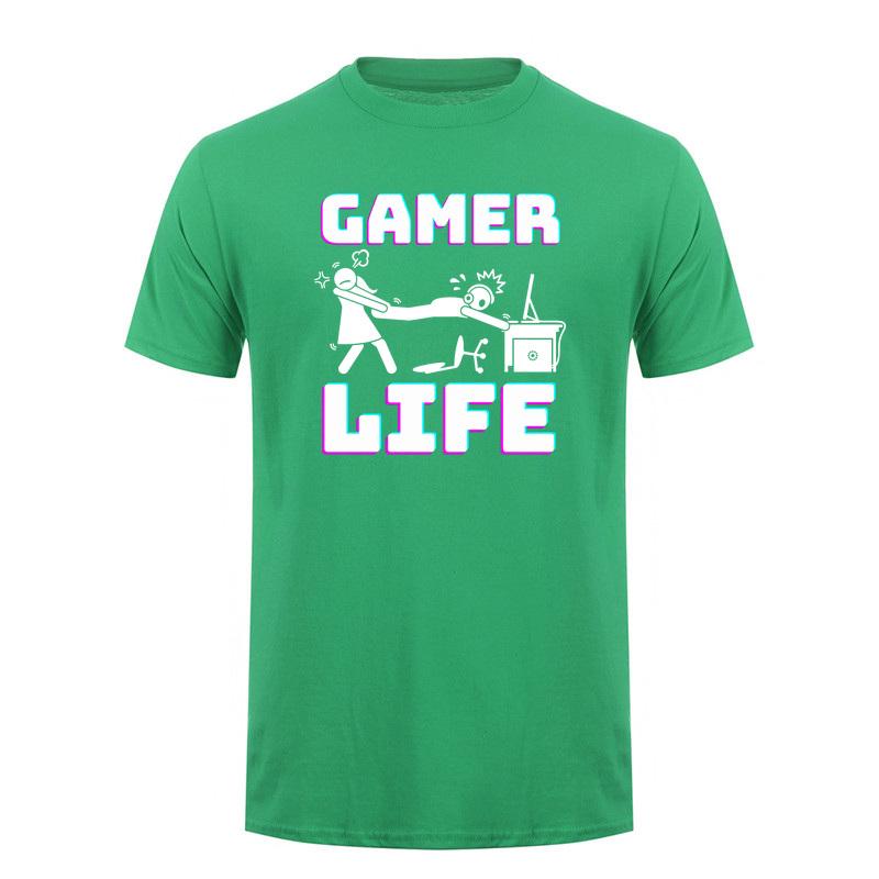 Gamer Life T Shirt Funny Video Game Player Gaming Lifestyle Computer Console Cotton Tshirts Tee Da366