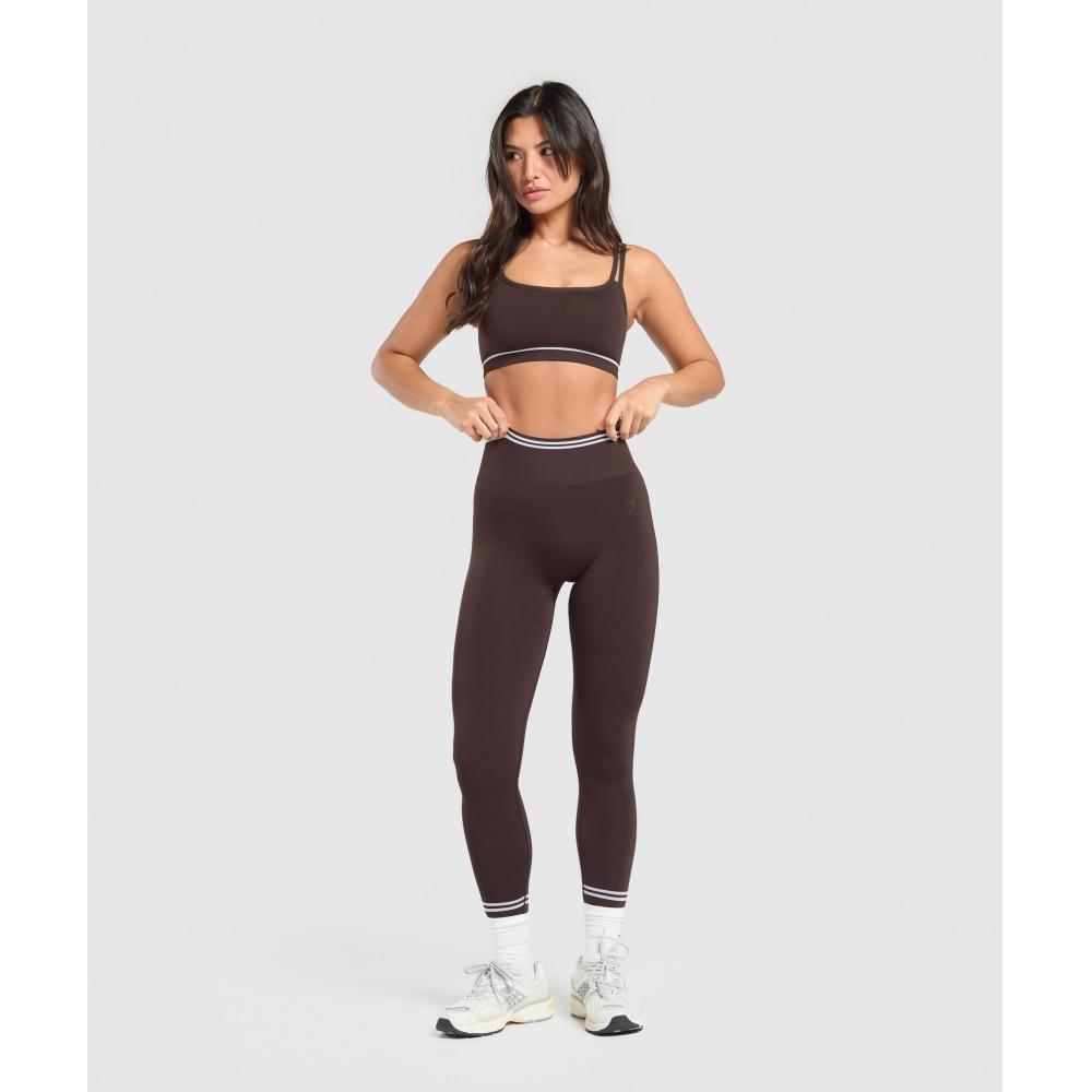 Gymshark Contrast Seamless Leggings Heritage Brown B2c1h Ncnz