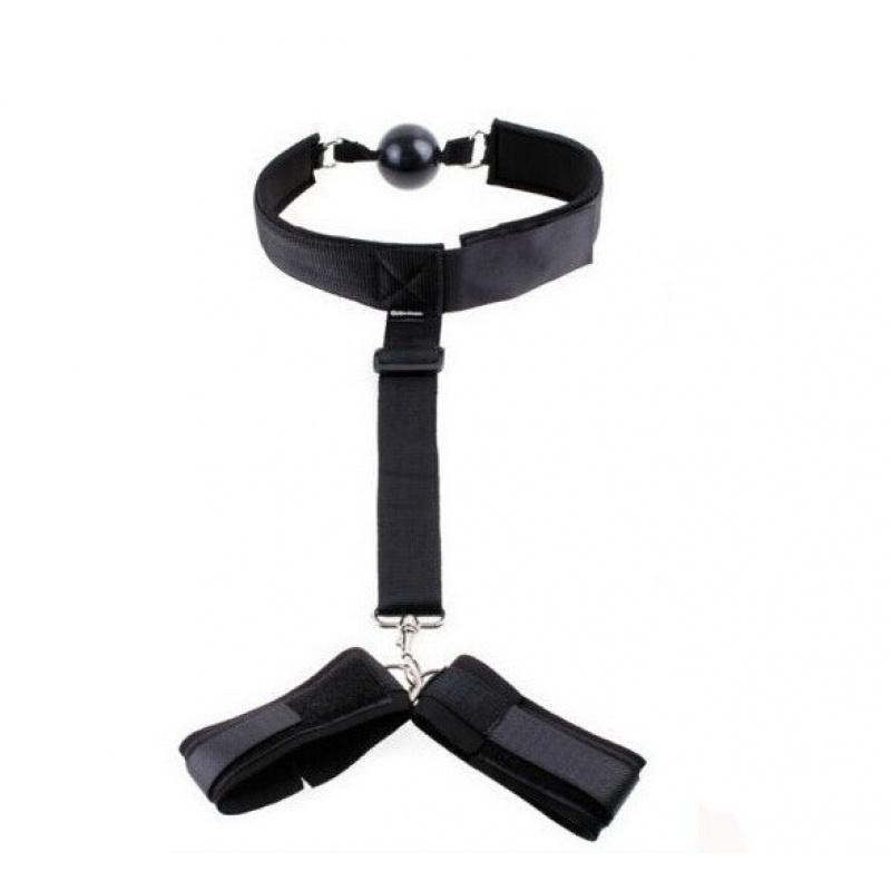 Couple Sex Adult Supplies Female Toys BDSM Props Handcuffs Reverse Back Binding Binding Training Mouth Ball Plug