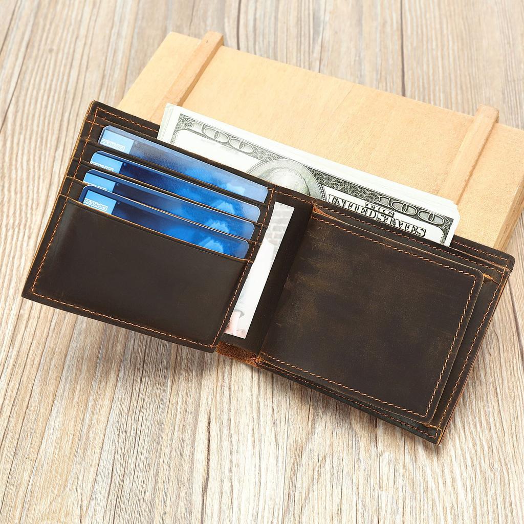 Short Leather Wallet with Multiple Slots, Coin Purse, Card Case, High-end Bag, Leather Wallet, Men's Style