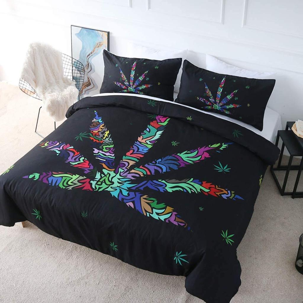 Bohemian Green Bedding Three-Piece Quilt Cover