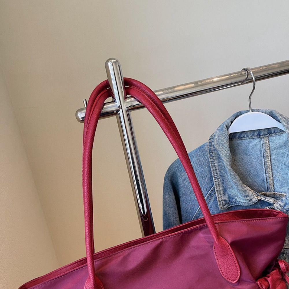 Lightweight Nylon Cloth Tote Bag Zipper Underarm  Bag Portable Nylon Shoulder Bag  Outdoor