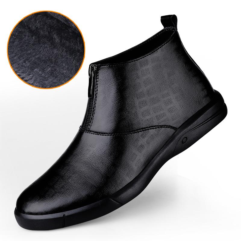 Denim Boots for Men Genuine Leather Casual Ankle Boots High Quality Luxury Shoes 38