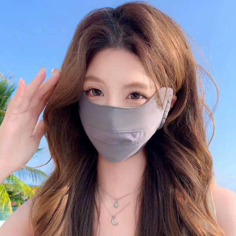 

Breathable Ice Silk Sunshade Mask with UV Protection Universal UPF 50+