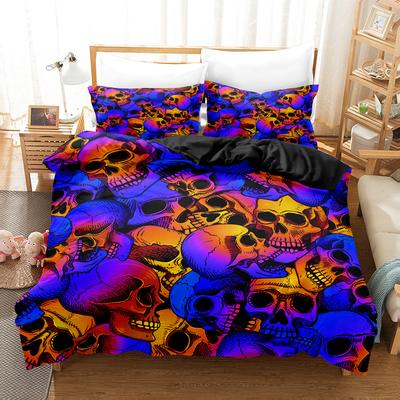 3D Schwarzes Futter Skelett Bettwäschesets Bettbezugset mit Kissenbezug Einzelbett Doppelbett Queen-Size King-Size Bettzeug Bettwäsche