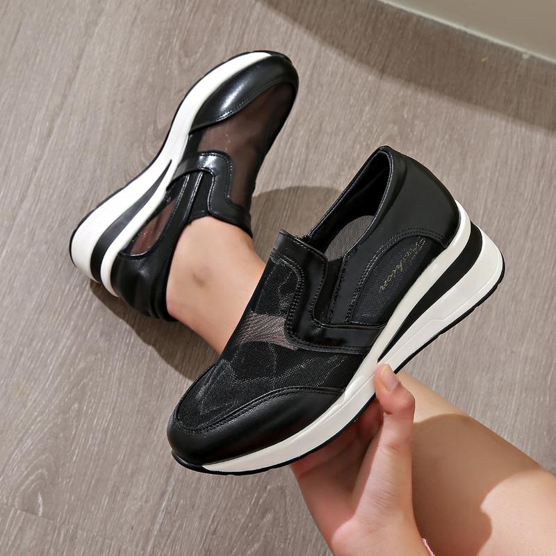 Fashion Summer Women's Shoes Mesh Platform Shoes Non Slip Women Wedge Shoes Breathable Trend Women Sneakers 2025 New Zapatillas De Mujer