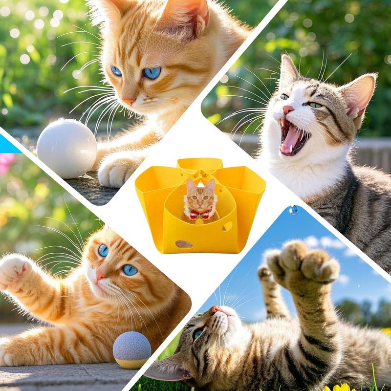 Pet Felt Cat Nest Fun Interactive Toy Deformable Cat Tunnel Semi-enclosed Composite Structure Universal Cat Head Cutout Design