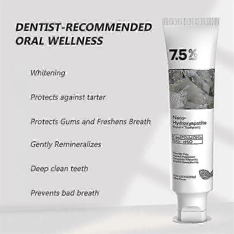 3PCS 7.5% Nano-Hydroxyapatite Toothpaste Remove Deep Clean For Sensitive Teeth 120g
