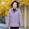 Winter White Duck Down Jacket Women Mid Length Thickened Loose Coat for Middle Aged and Elderly Mother
