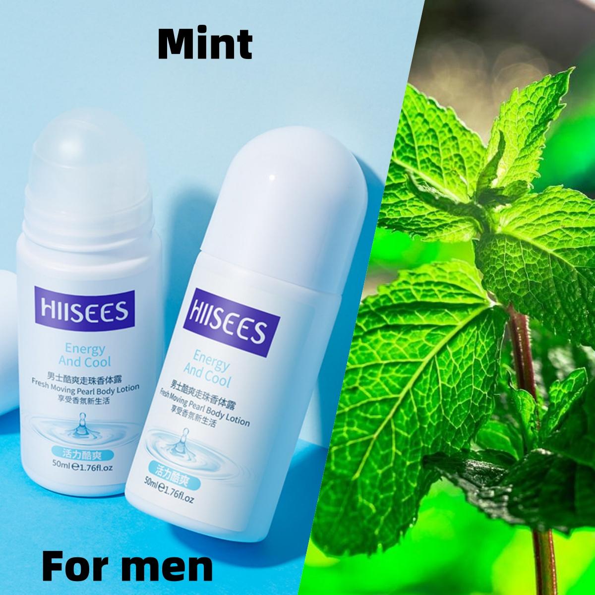 

50 мл свежие шариковые лосьоны для тела, дезодорант-антиперспирант для подмышек, рулонный флакон, летние женские и мужские ароматы Mint