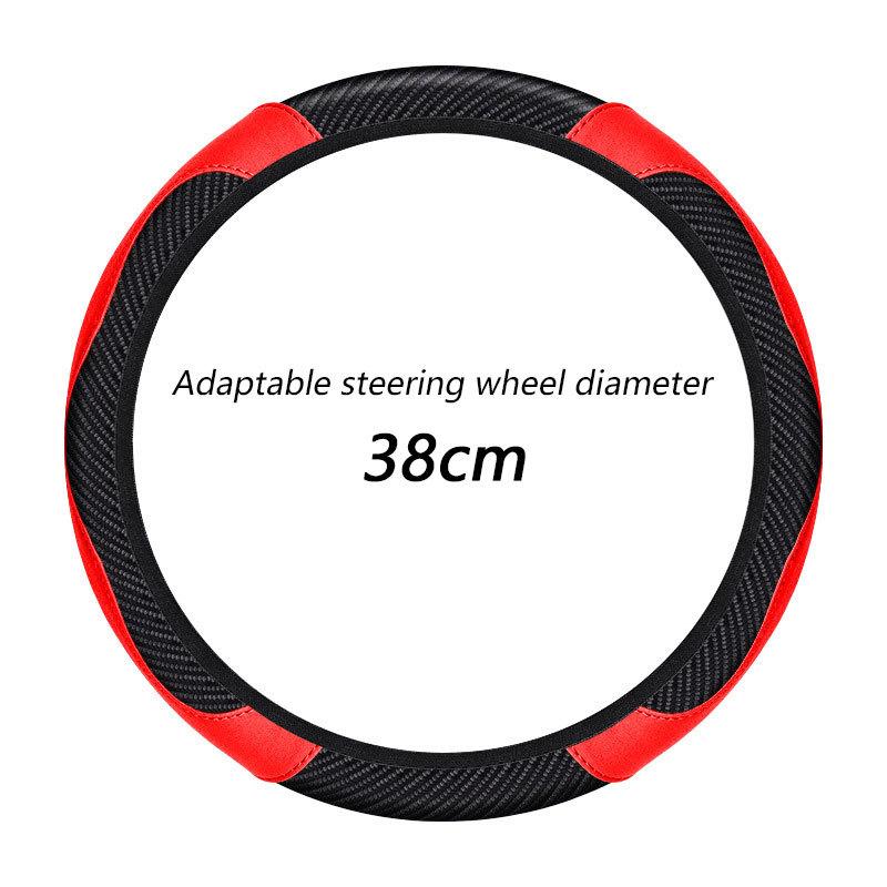 Universelle 38cm Lenkradschutzhülle PU-Leder Carbonfaser Kein Innenkreis Anti-Rutsch Atmungsaktiv Lenkradabdeckung