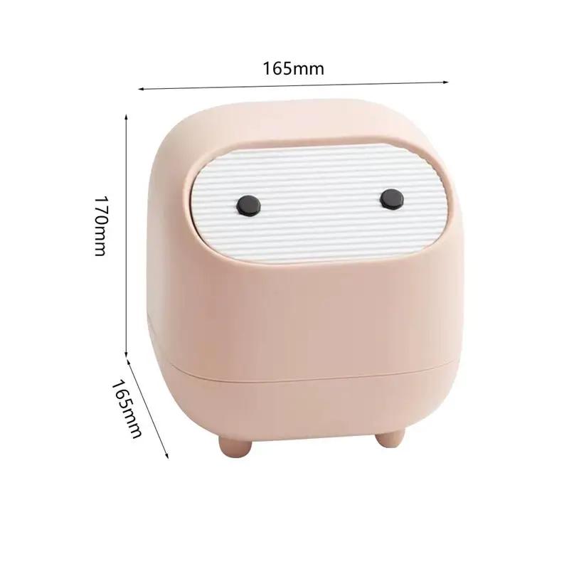 Mini Niedlicher Mülleimer Schreibtisch Klein Müll Küche Eimer mit Deckel Müllorganisator Abnehmbarer Deckel Esstisch Schreibtisch Aufbewahrungseimer