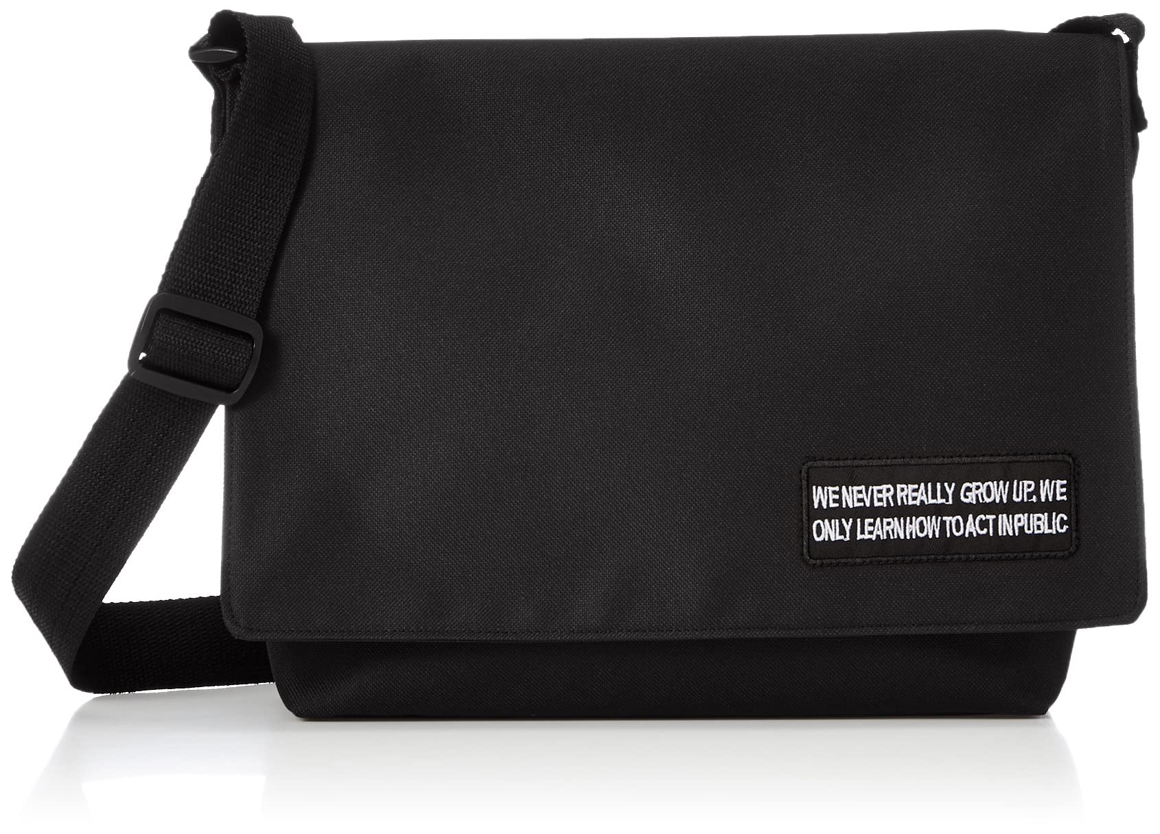 

Sacoche Messenger bag with English letter bag [Fstyle] & 30-way patch, water-repellent 2-way чорний