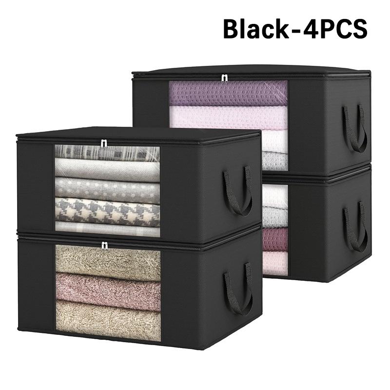 Large Capacity Clothes Storage Bag Organizer With Reinforced Handle For Blanket Comforters Bed Sheets Pillows Toy