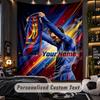 TapestryLionel Messi Custom Name Text Personalized Wall Hanging Tapestry Home Wall Decor