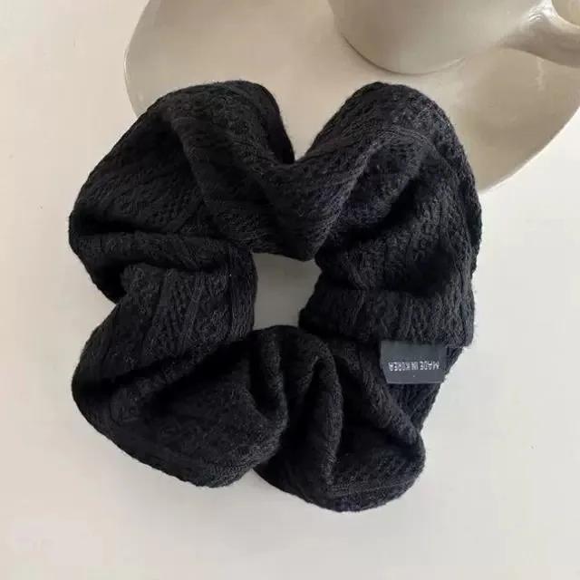 11cm Korea Vintage Knitted Scrunchie Women Girls Elastic Hair Rubber Band Accessories Tie Hair Ring Rope Headdress Headwear