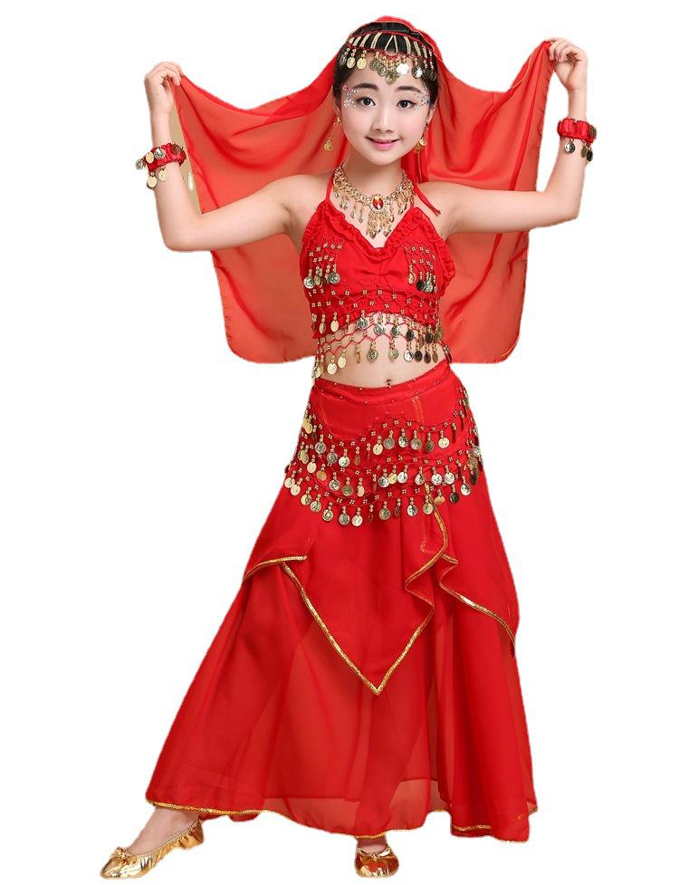 Children's Indian Dance Costume - Girls Belly Dance and Ethnic Performance Outfit