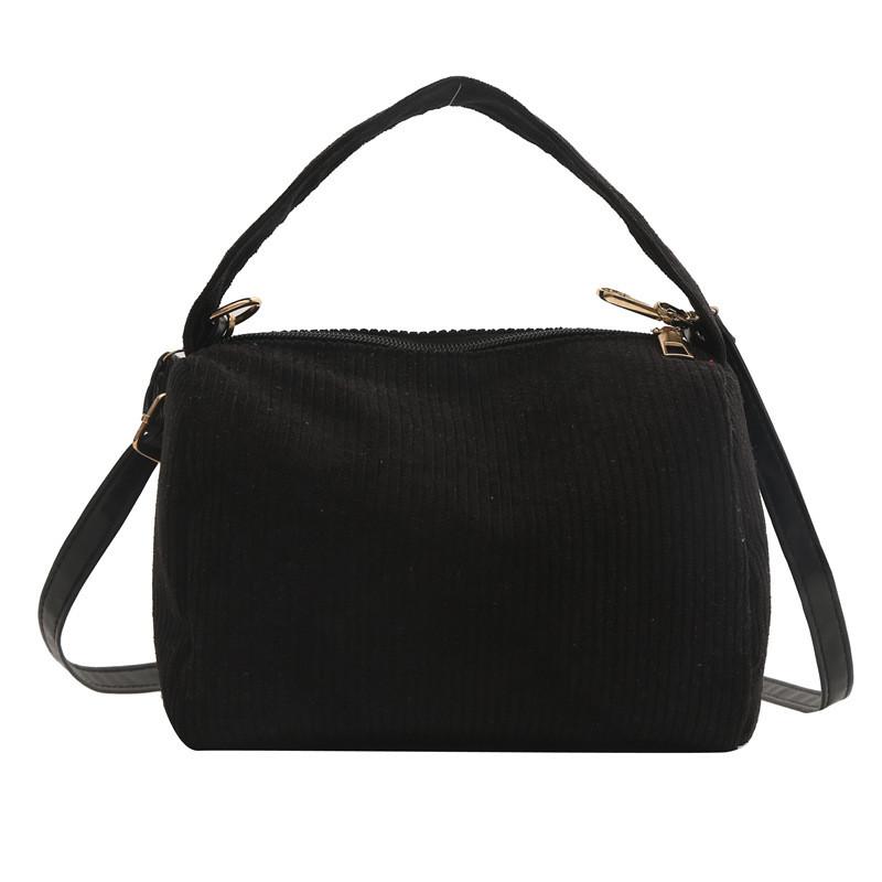 Fashionable Chic Simple Striped Corduroy Shoulder Crossbody Bag For Women