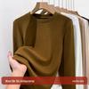Women's Wool Silk Round Neck Base Layer Shirt - Autumn/Winter 2025 Collection, Velvet-Thickened for Warmth