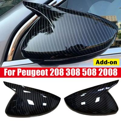 Pair Rearview Mirror Cover Side Mirror Caps For Peugeot 208 - / 308 508 2008 Rear View Mirror Cover Trim Car Accessories