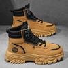 Fashion Men's High Top Boots Retro Thick Sole Anti Slip Sport Mountaineering Boots British Style Comfortable Mens Sneakers Botas