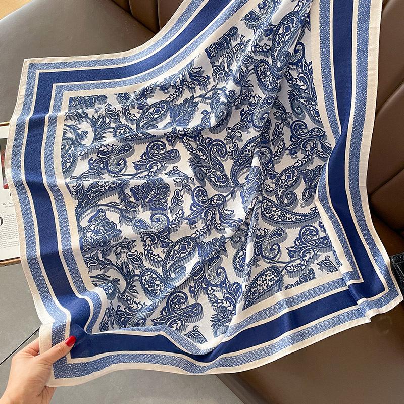 

Шарф для женщин, легкий шарф с цветочным принтом, осенне-зимняя модная шаль с бахромой 90x90cm