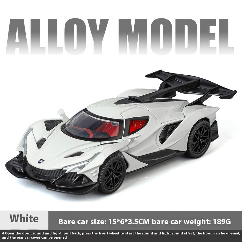 1/32 Apollo IE Sports Car Model Metal Die Cast Body Sound and Light Ornament Children's Toy Car Boys Gift Halloween Toys