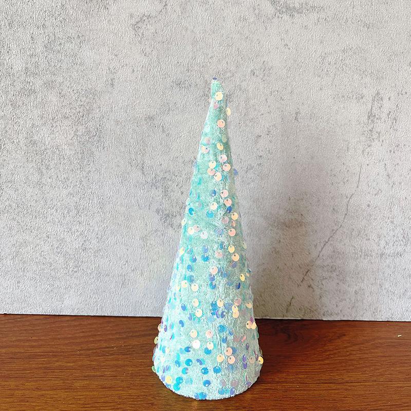 1PC Mini Glitter Tree Props Christmas Tree Ornaments Chirstmas Conical Party Sequins Home Decor