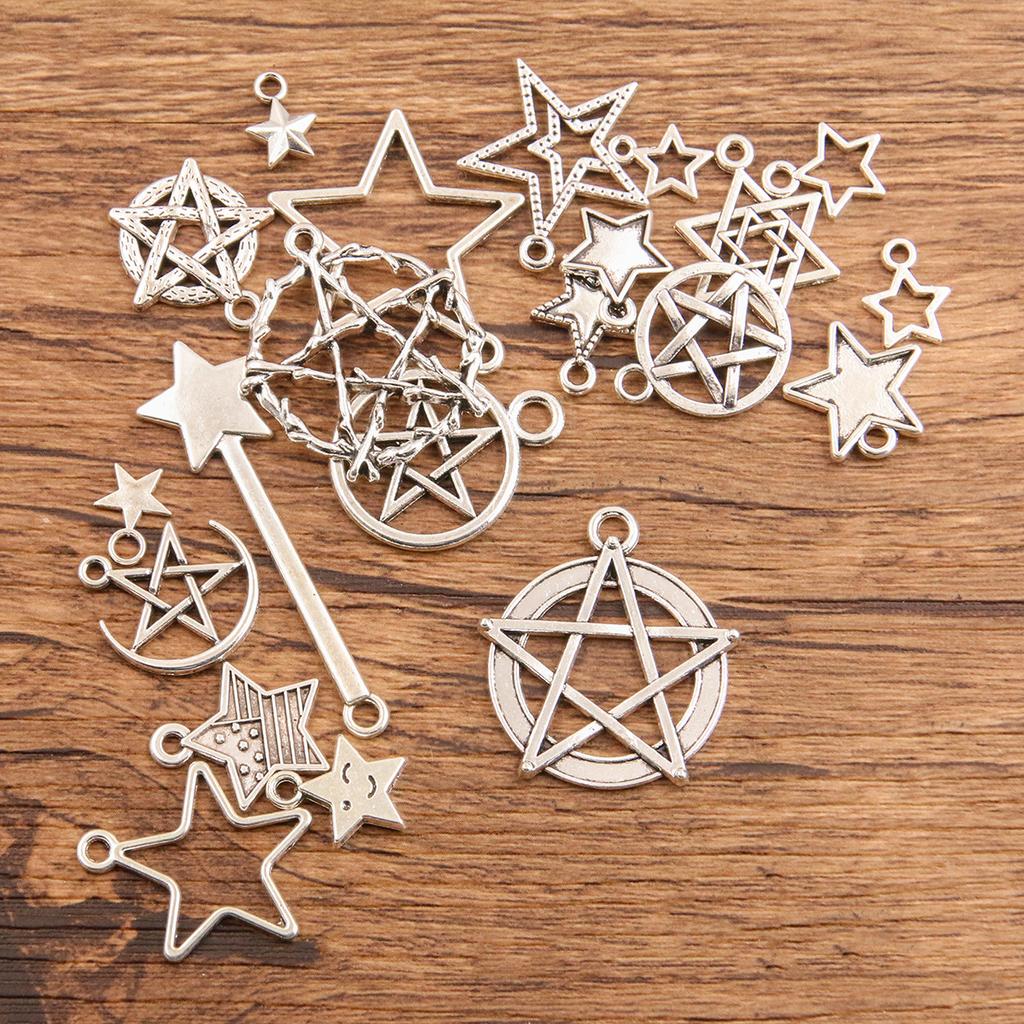 10pcs Hollow-out Pentagram Star Pendant Jewelry Pendant