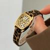 Unique Niche Design Sense Square Plate Watch Women, Retro Leopard Print Women'S Watch