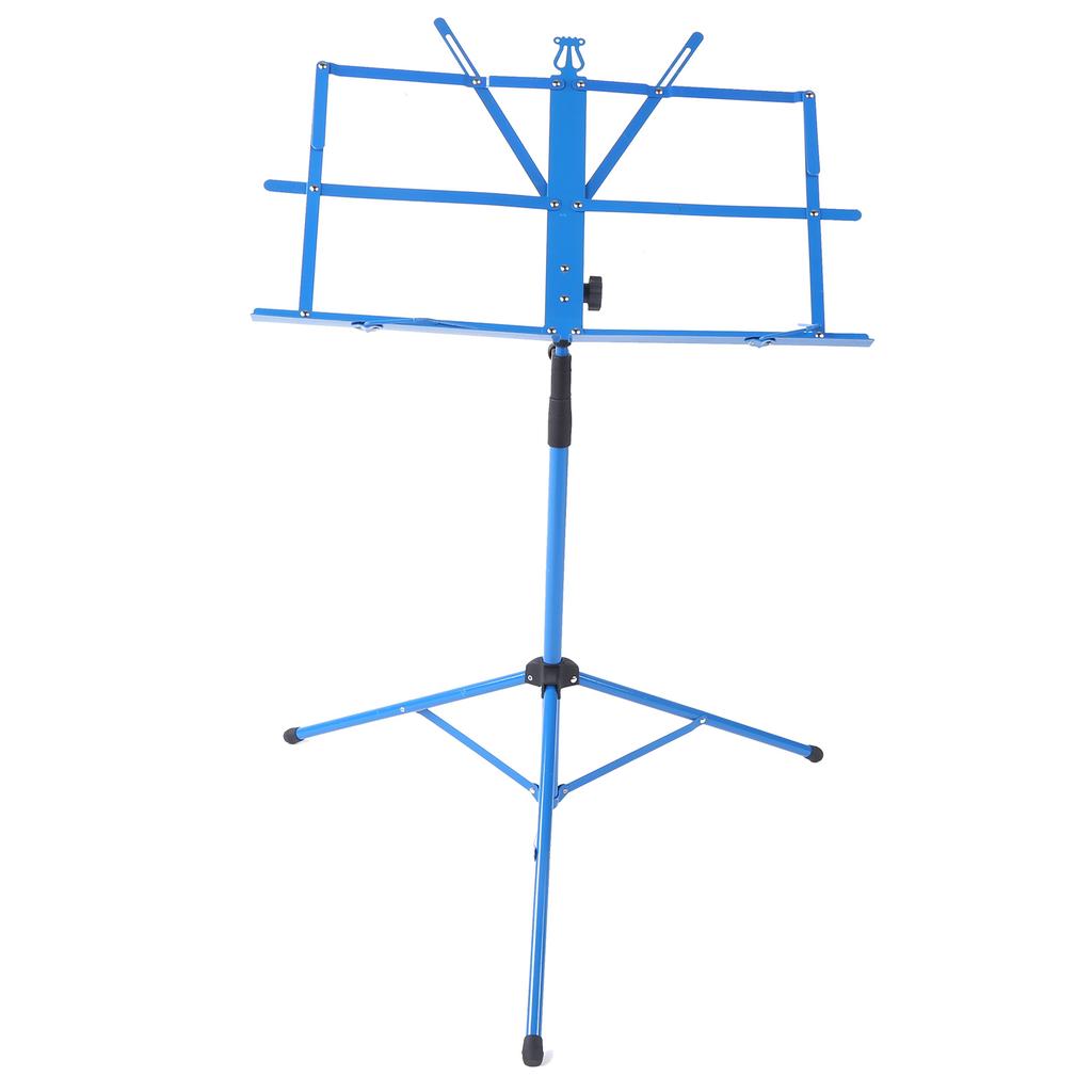 Malý hudební stojan Kovová přenosná police Snadná montáž Zvedací sklopný nastavitelný stojan pro rodinné použitíModrá