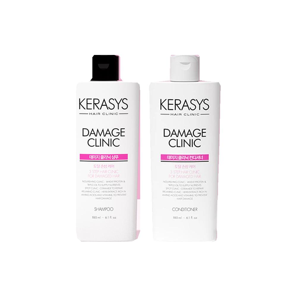 [DAISO] Kerasys Hair Clinic Damage Clinic Shampoo & Conditioner 180ml / Damage & Moisture Clinic Treatment 250ml
