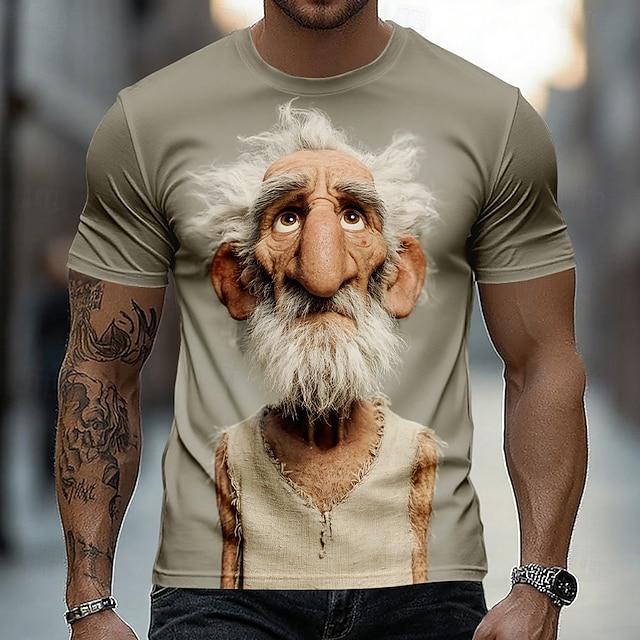 Camiseta Masculina de Verão Estilo Streetwear Casual com Estampa 3D Tamanho Grande Secagem Rápida e Respirável Adequada para Uso Diário