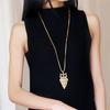 Women's Long Owl Sweater Chain High-end Simple Dress with Necklace Fashion Jewelry