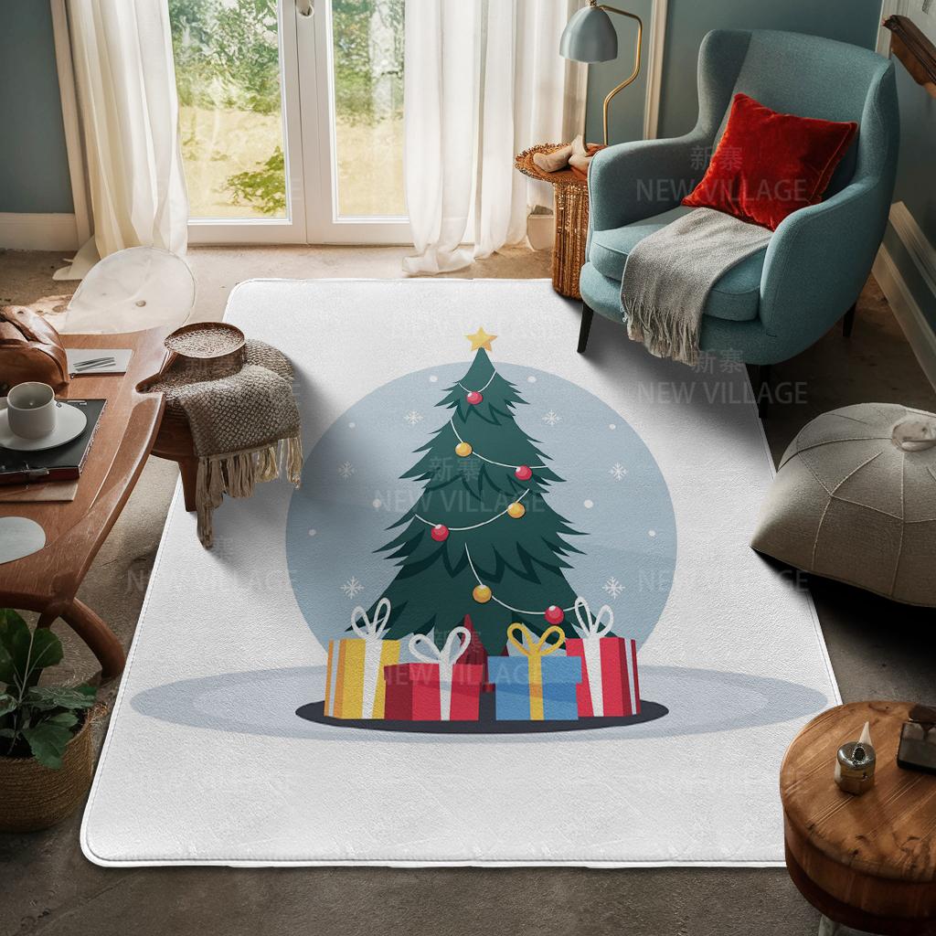 House Entrance Carpet Home Door Mat Living Room Bath Foot Bathroom Non-slip Water Absorption Rugs Bath Merry Christmas Winter