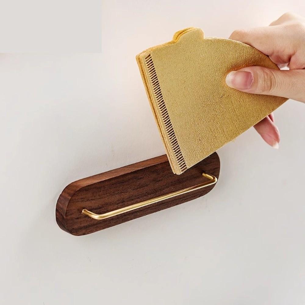 Wall-mounted Coffee Filter Holder Wooden Table Napkin Holder Coffee Filter Rack  Home Barista